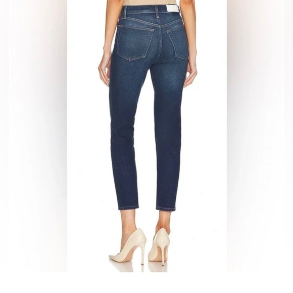 Re/Done Originals High Rise Ankle Crop Midnight Blue - Picture 4 of 15